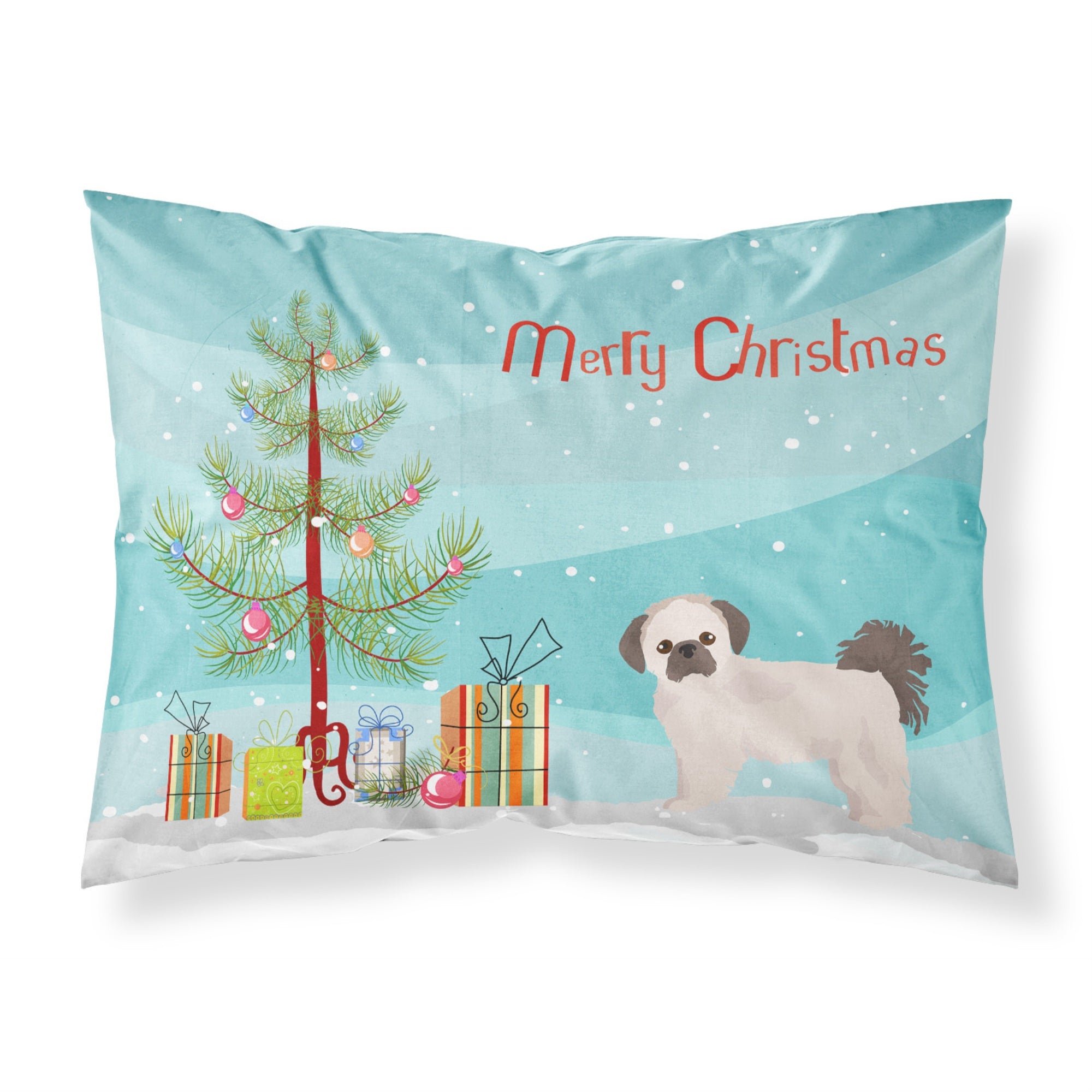 Carolines Treasures Pekeapoo Christmas Tree Fabric Standard pillowcases, Multicolor