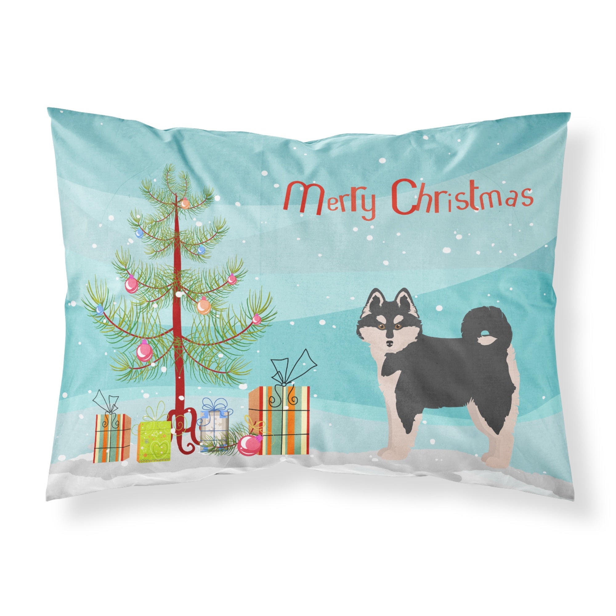 Carolines Treasures Pomsky #1 Christmas Tree Fabric Standard pillowcases, Multicolor