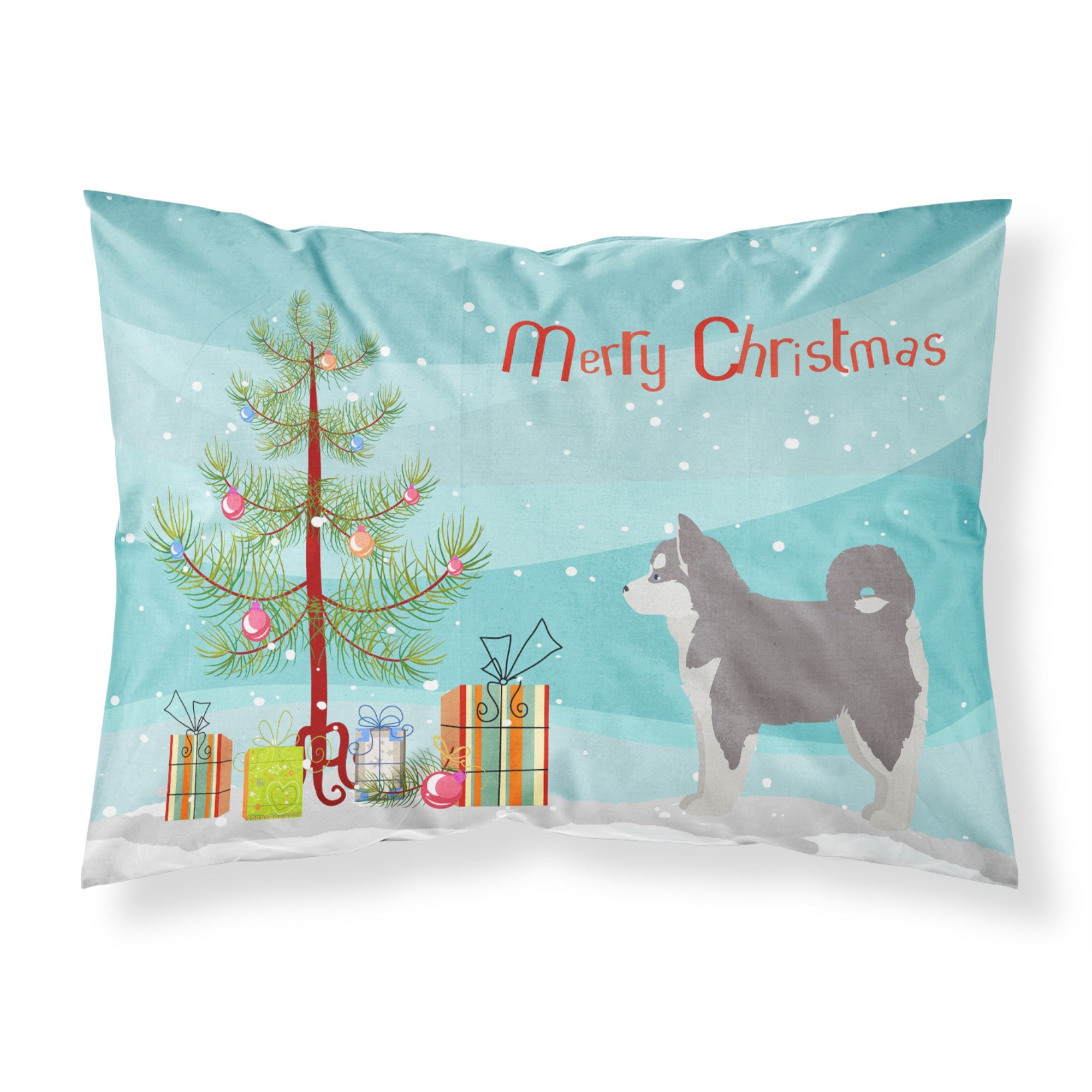 Carolines Treasures Pomsky #2 Christmas Tree Fabric Standard pillowcases, Multicolor