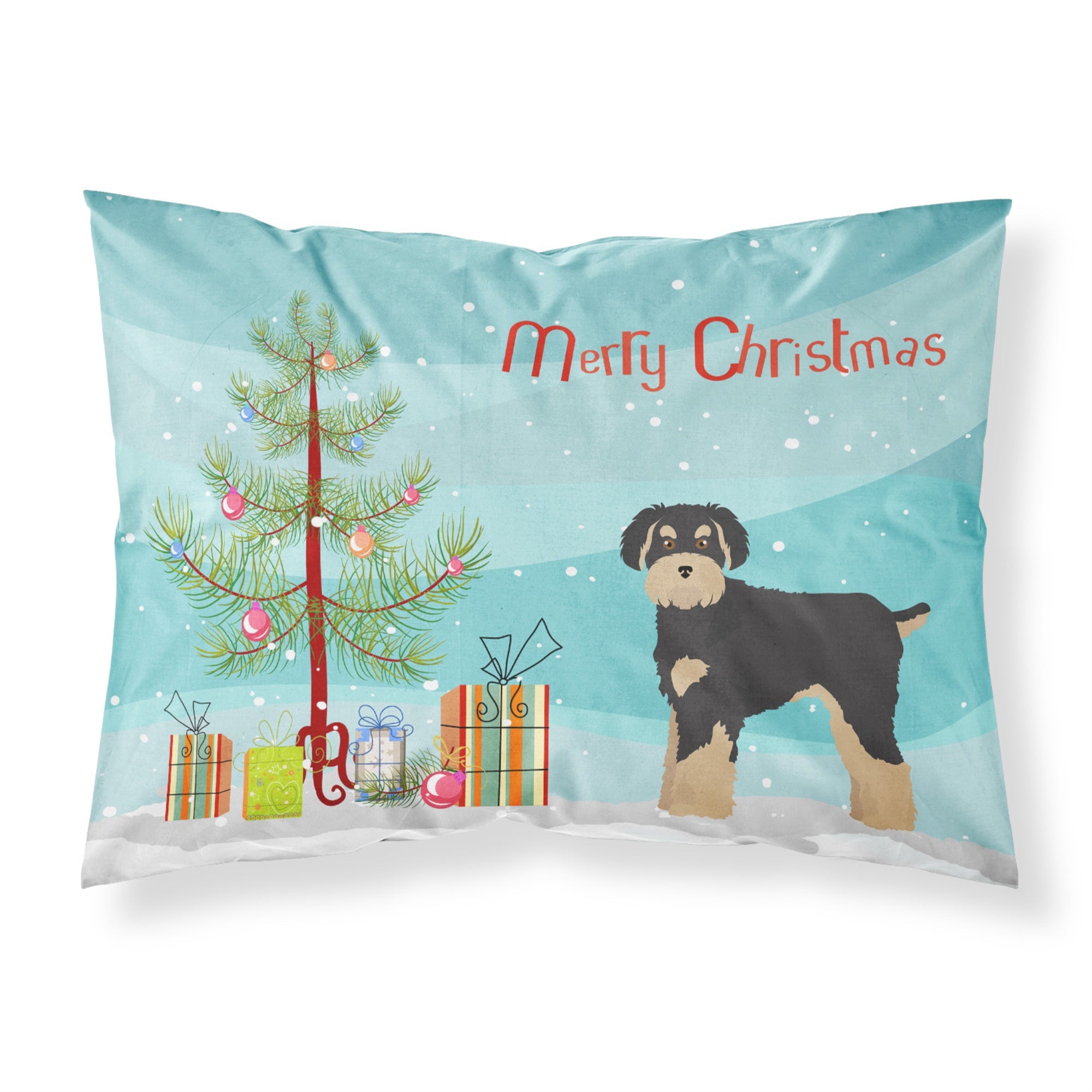 Carolines Treasures Schnoodle Christmas Tree Fabric Standard pillowcases, Multicolor