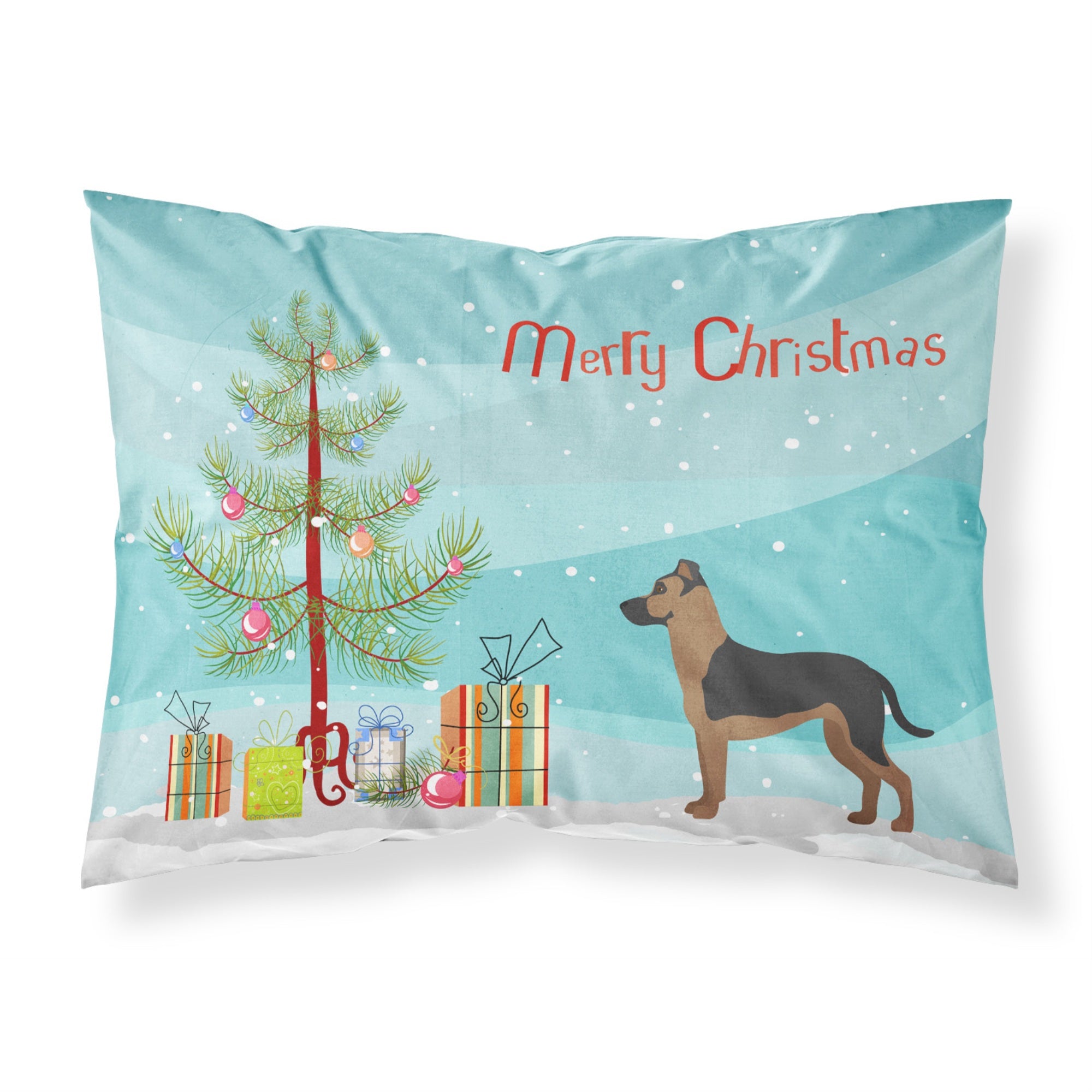 Carolines Treasures Shepherd Pit Mix #1 Christmas Tree Fabric Standard pillowcases, Multicolor