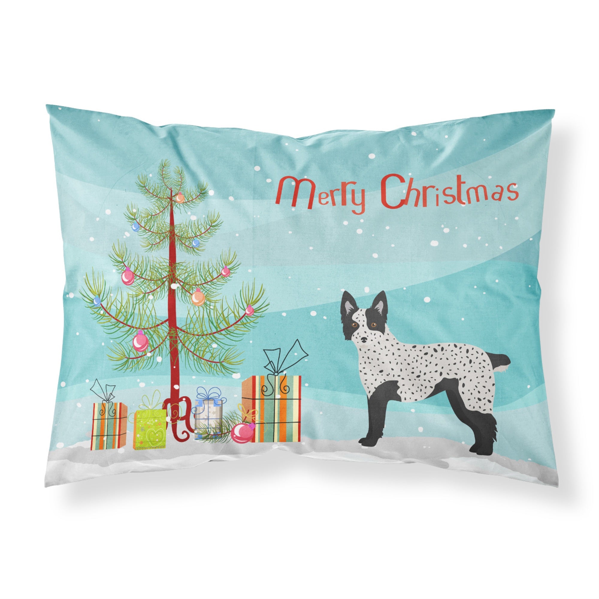 Carolines Treasures Texas Heeler Christmas Tree Fabric Standard pillowcases, Multicolor