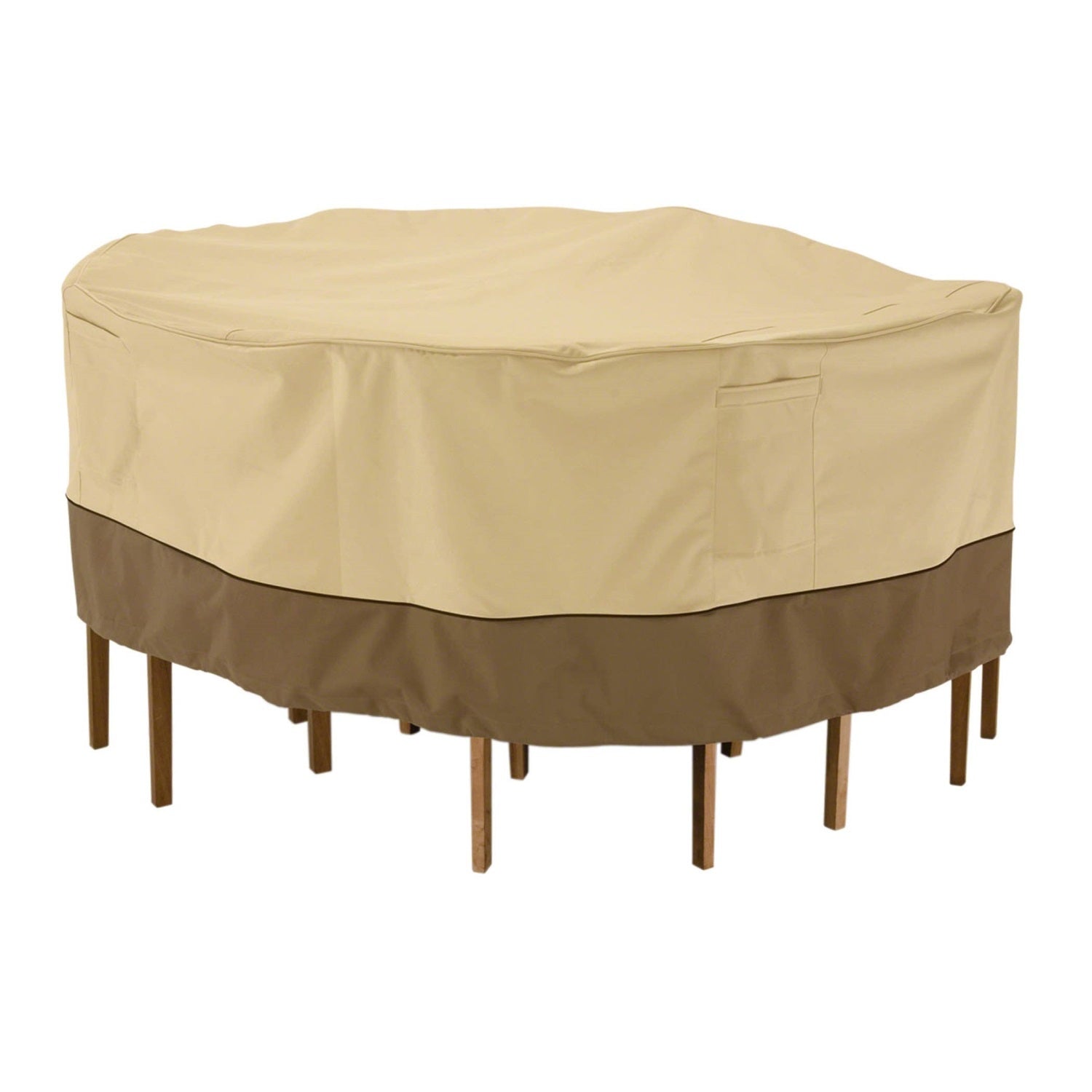 Classic Accessories Veranda Round Patio Table & Chair Set Cover - Durable and Water Resistant Outdoor Furniture Cover, Medium-La