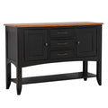 Sunset Trading Selections Sideboard with Large Display Shelf - 3 Drawers 2 Storage Cabinets - Antique Black and Cherry