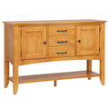 Sunset Trading Selections Sideboard with Large Display Shelf - 3 Drawers 2 Storage Cabinets - Light Oak