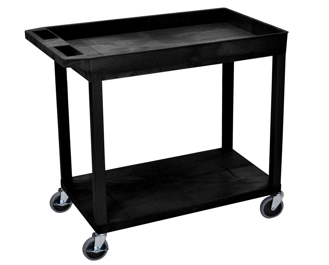 Luxor Black EC12HD 18x32 Cart 1 Tub with 1 Flat Shelf