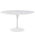 Lippa 54 Round Artificial Marble Dining Table - White