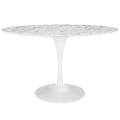 Lippa 54 Oval Artificial Marble Dining Table - White