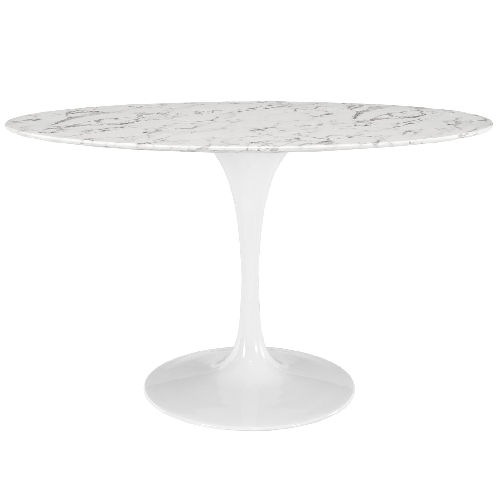 Lippa 54 Oval Artificial Marble Dining Table - White