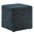 Callum 17 Square Woven Heathered Fabric Upholstered Ottoman
