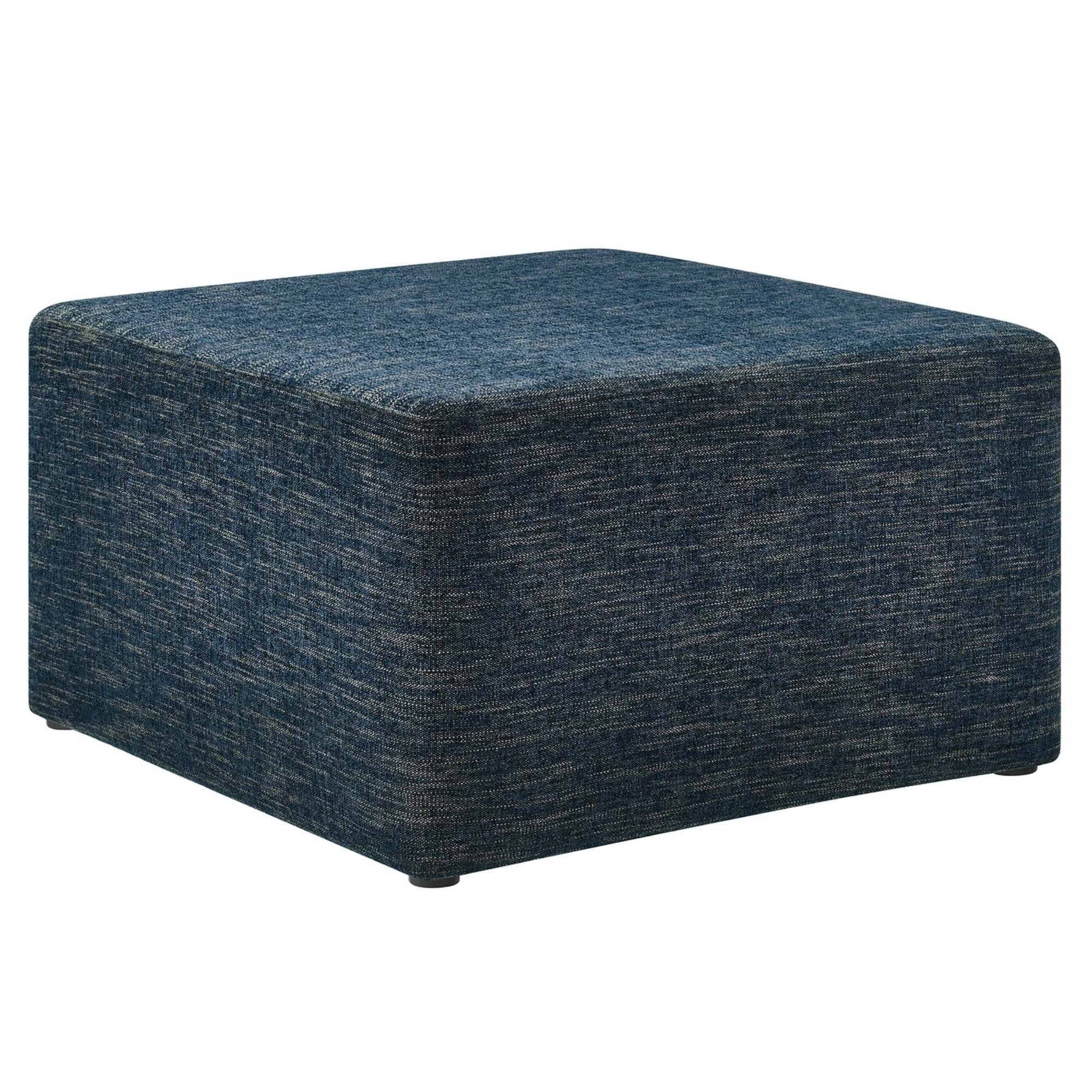 Callum Large 28 Square Woven Heathered Fabric Upholstered Ottoman