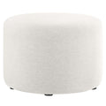 Callum Large 23 Round Woven Heathered Fabric Upholstered Ottoman
