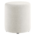 Callum 16 Round Woven Heathered Fabric Upholstered Ottoman