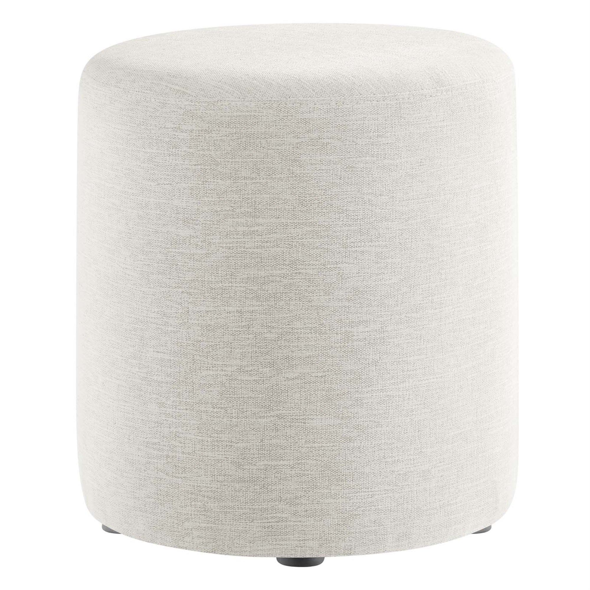 Callum 16 Round Woven Heathered Fabric Upholstered Ottoman