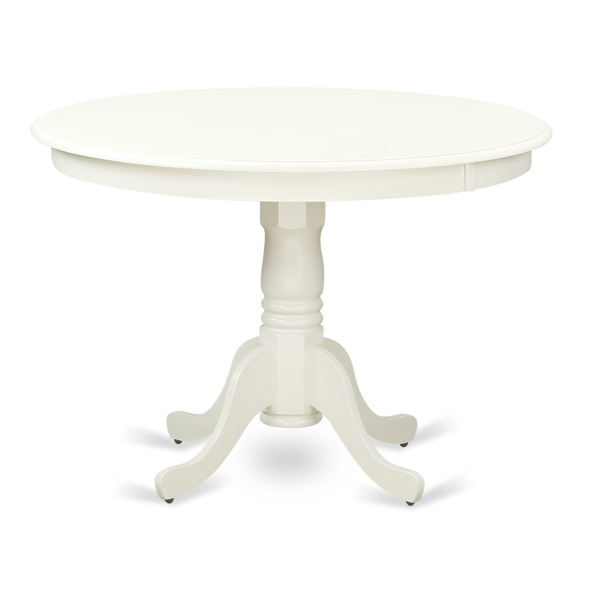 East West Furniture HBAD3-LWH-C 3 Piece Kitchen Set - Linen White Dining Room Table and 2 Linen White Faux Leather Dining Chairs