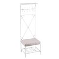 Dovanti Entryway Hall Tree Bench with Storage - Distressed White