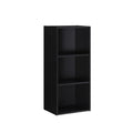 Hodedah 3-Shelf Bookcase in Black