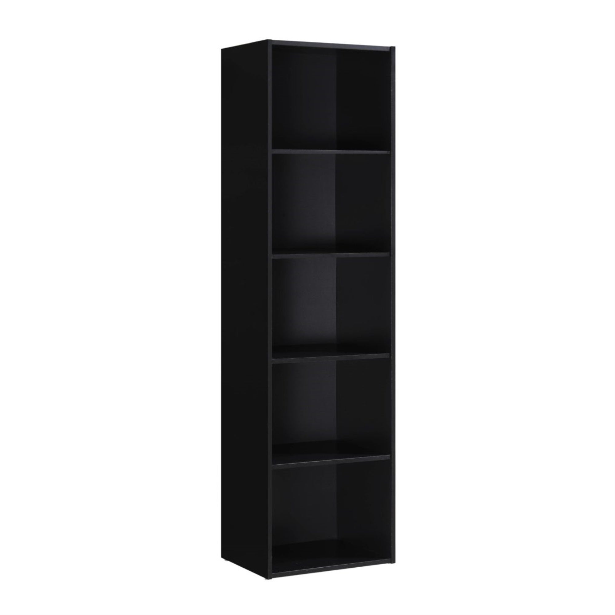 Hodedah 5-Shelf Bookcase in Black