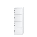 Hodedah 4-Shelf, 4-Door Bookcase in White