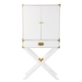 Campaign Tall Bar Cabinet w/ Storage