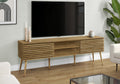 Tv Stand, 72 Inch, Media Entertainment Center, Storage Cabinet, Console, Storage Shelves, Bedroom, Living Room, Walnut Laminate,