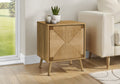 Accent Table, End, Storage, Small, Side, Living Room, Lamp, Light Walnut Laminate, Seagrass, Modern