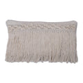 12x20 Grey Plaid Fringe Cotton Pillow