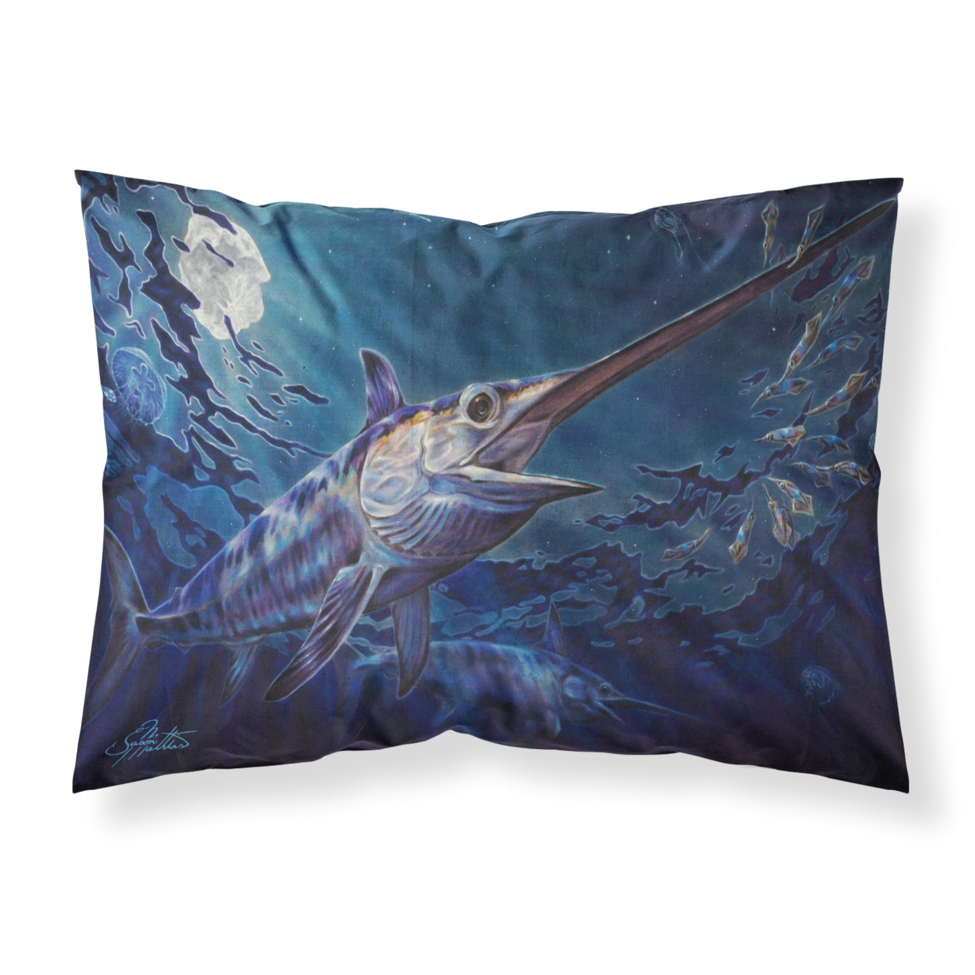 Carolines Treasures Prince of Darkness Swordfish Fabric Standard pillowcases, Multicolor