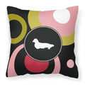 Carolines Treasures KJ1132PW1414 Dachshund Decorative Canvas Fabric Pillow, Large, Multicolor