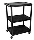 Luxor Black Endura 3 Shelf Cart