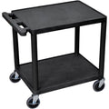 Luxor Black 2 Shelf A/V Cart 26 H