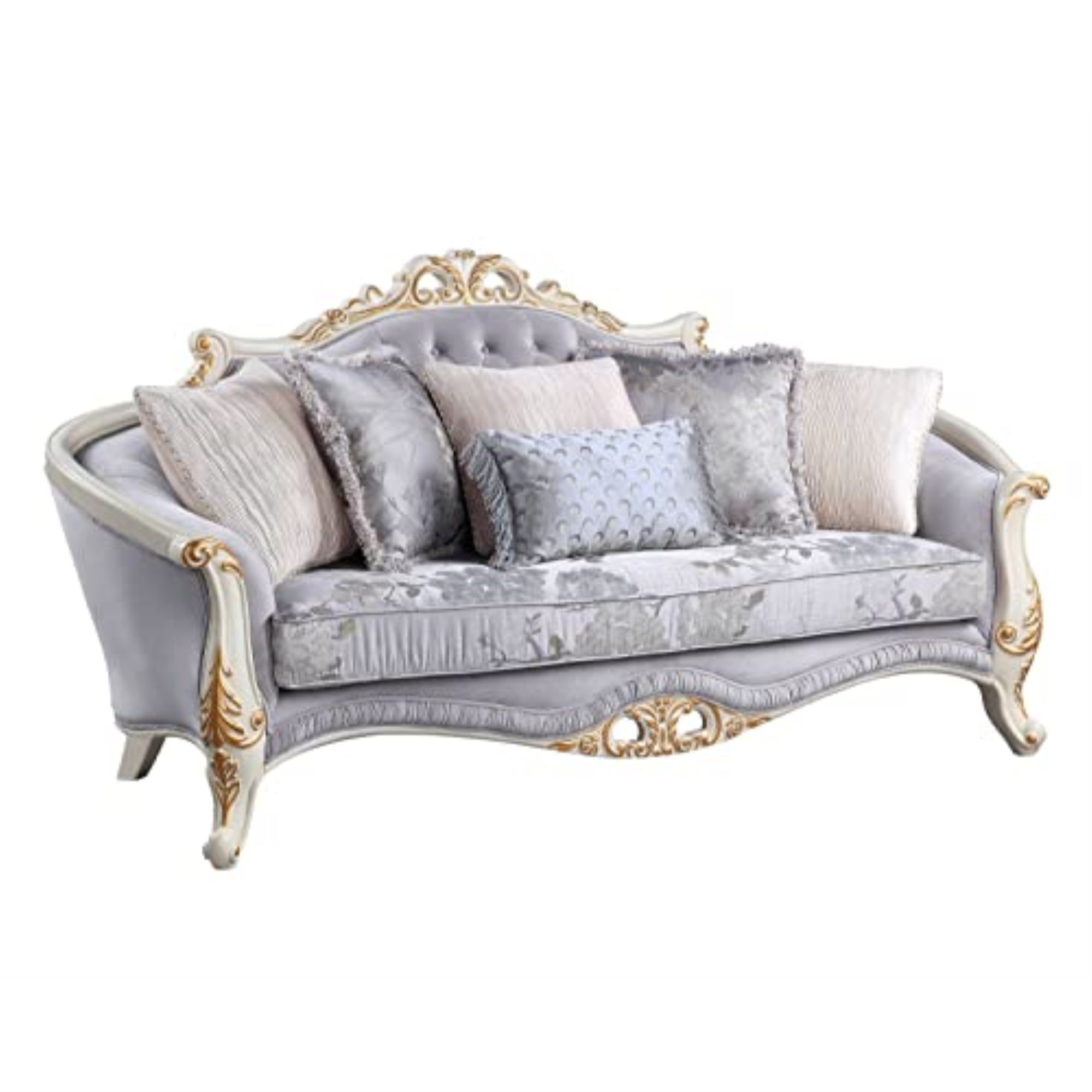 LV00254 - Sofa w/6 Pillows, Gray Fabric - Galelvith