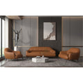 LV00938 Loveseat , Saddle Tan Leather - Leonia ( 1Pc/1Ctn )