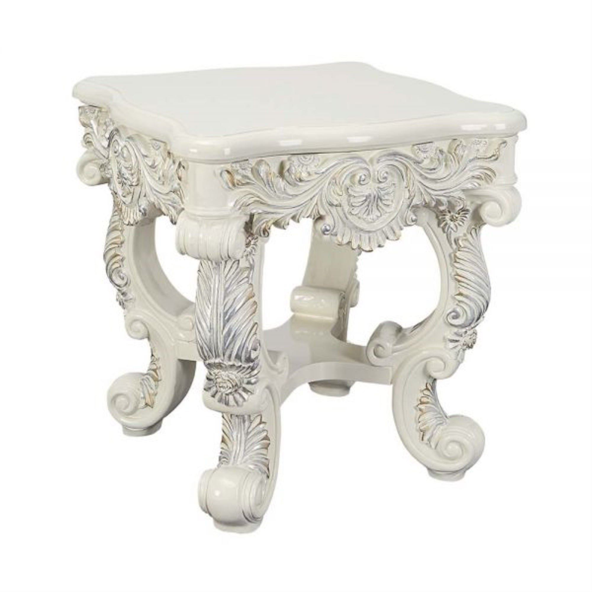 LV01218 End Table, Antique White Finish - Adara ( 1Pc/1Ctn )
