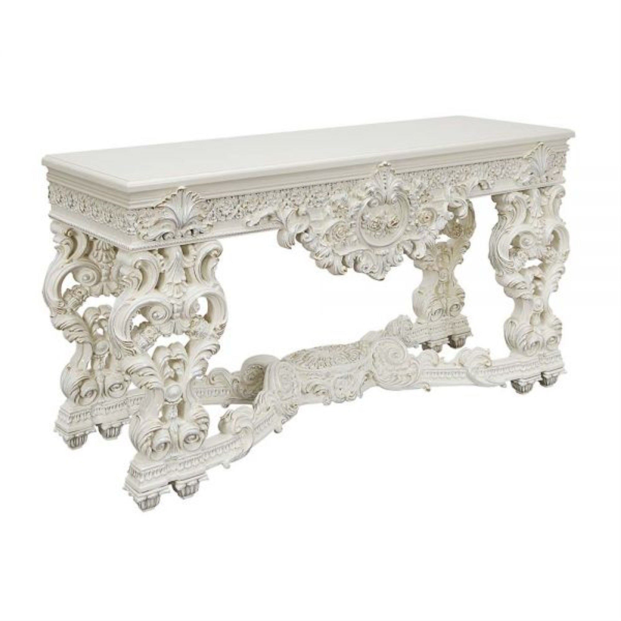 LV01219 Sofa Table, Antique White Finish - Adara ( 1Pc/1Ctn )