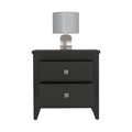 TUHOME Amara Nightstand, Countertop, Two Shelves, Four Legs-Black, For Bedroom