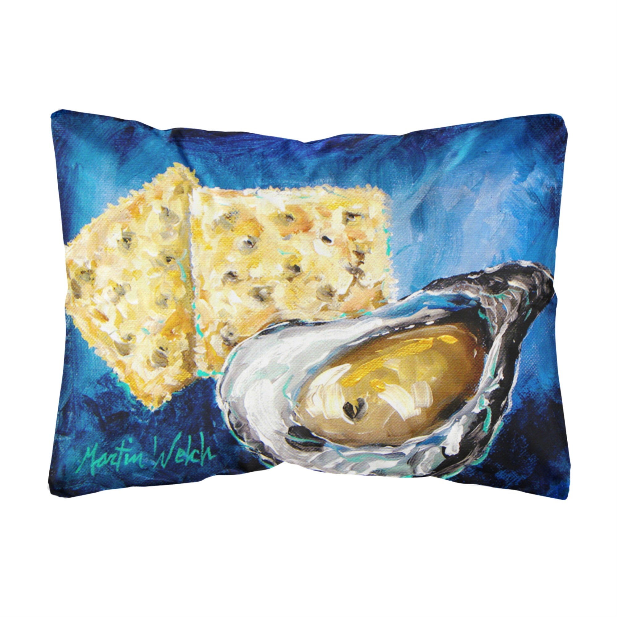 Carolines Treasures MW1089PW1216 Oysters Two Crackers Canvas Fabric Decorative Pillow, Large, Multicolor