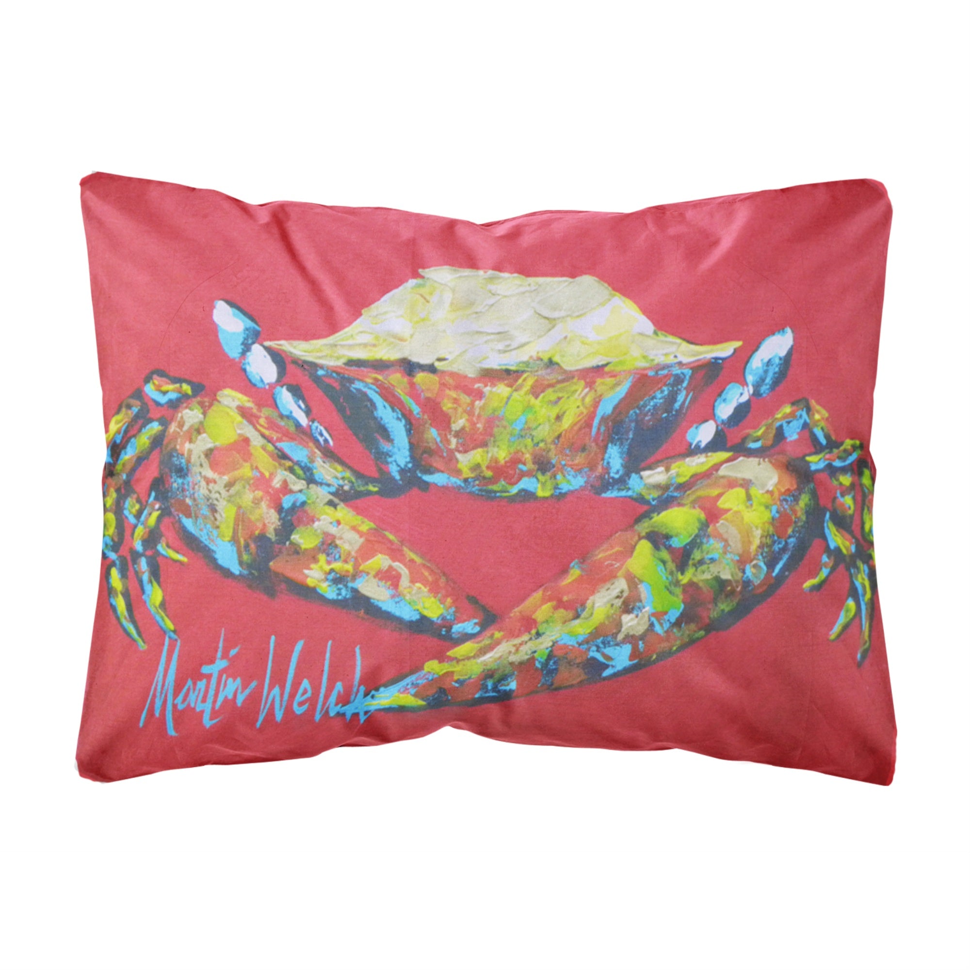 Carolines Treasures MW1096PW1216 Crab Seafood One Canvas Fabric Decorative Pillow, Large, Multicolor