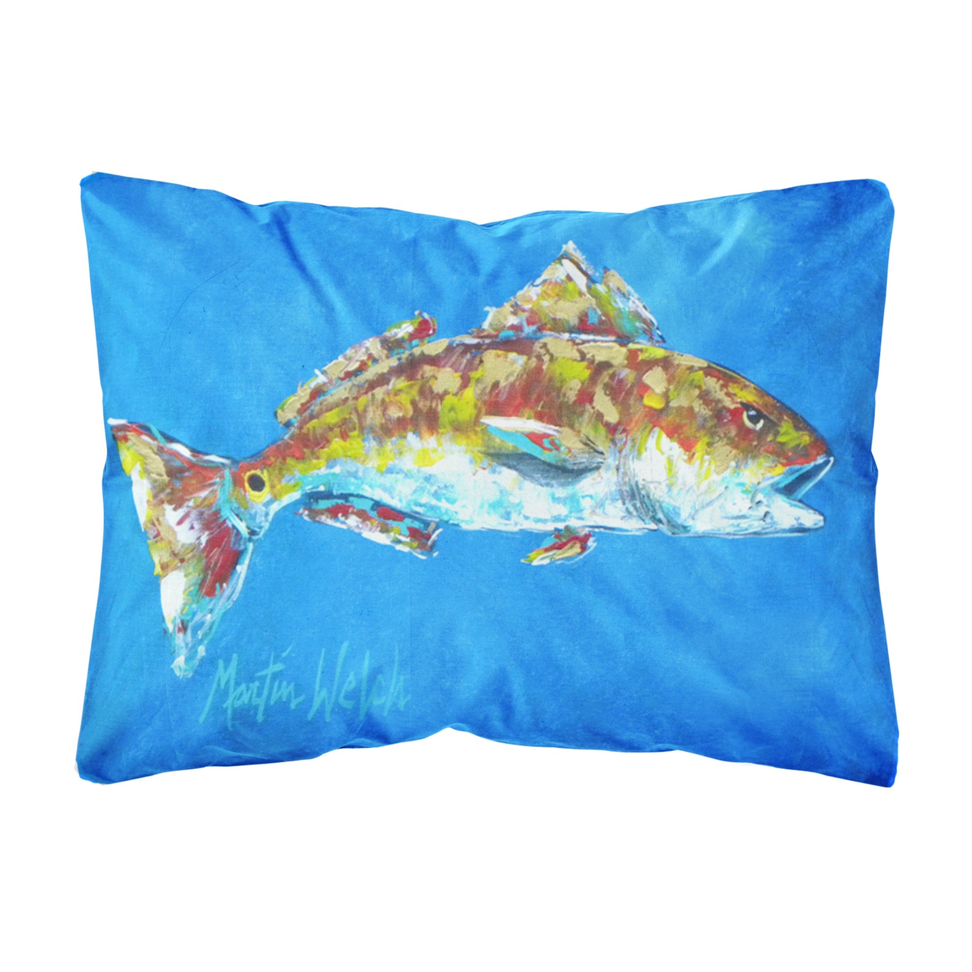Carolines Treasures Fish - Red Fish Seafood Two Canvas Fabric Decorative Pillow, Large, Multicolor