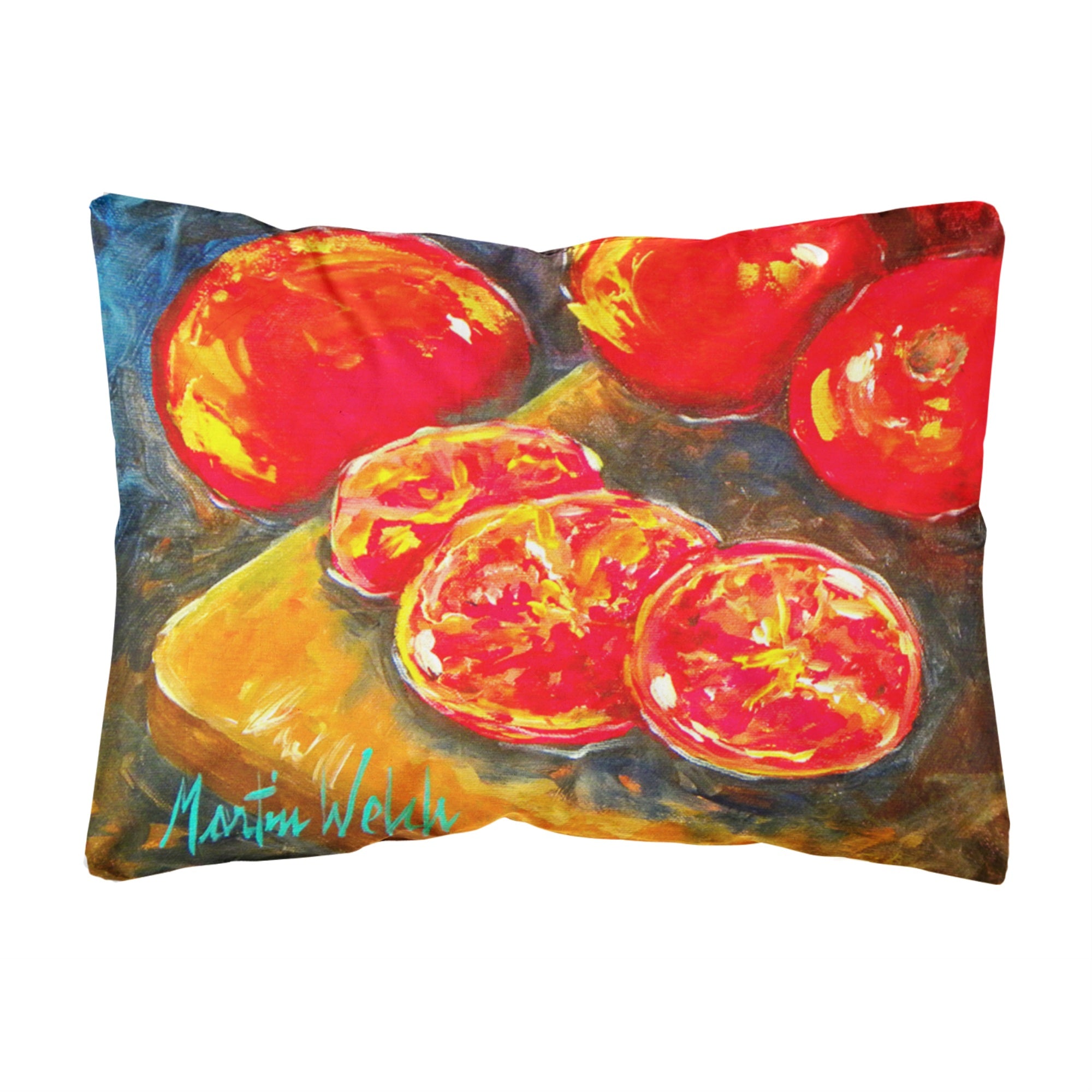 Carolines Treasures Vegetables - Tomatoes Slice It Up Canvas Fabric Decorative Pillow, Large, Multicolor