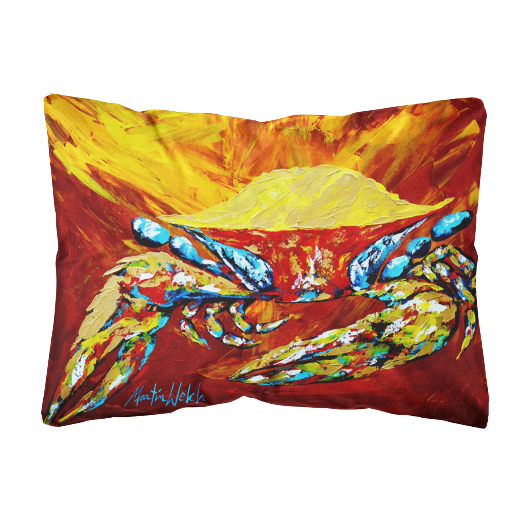 Carolines Treasures MW1113PW1216 Crab Buster Brown Canvas Fabric Decorative Pillow, Large, Multicolor