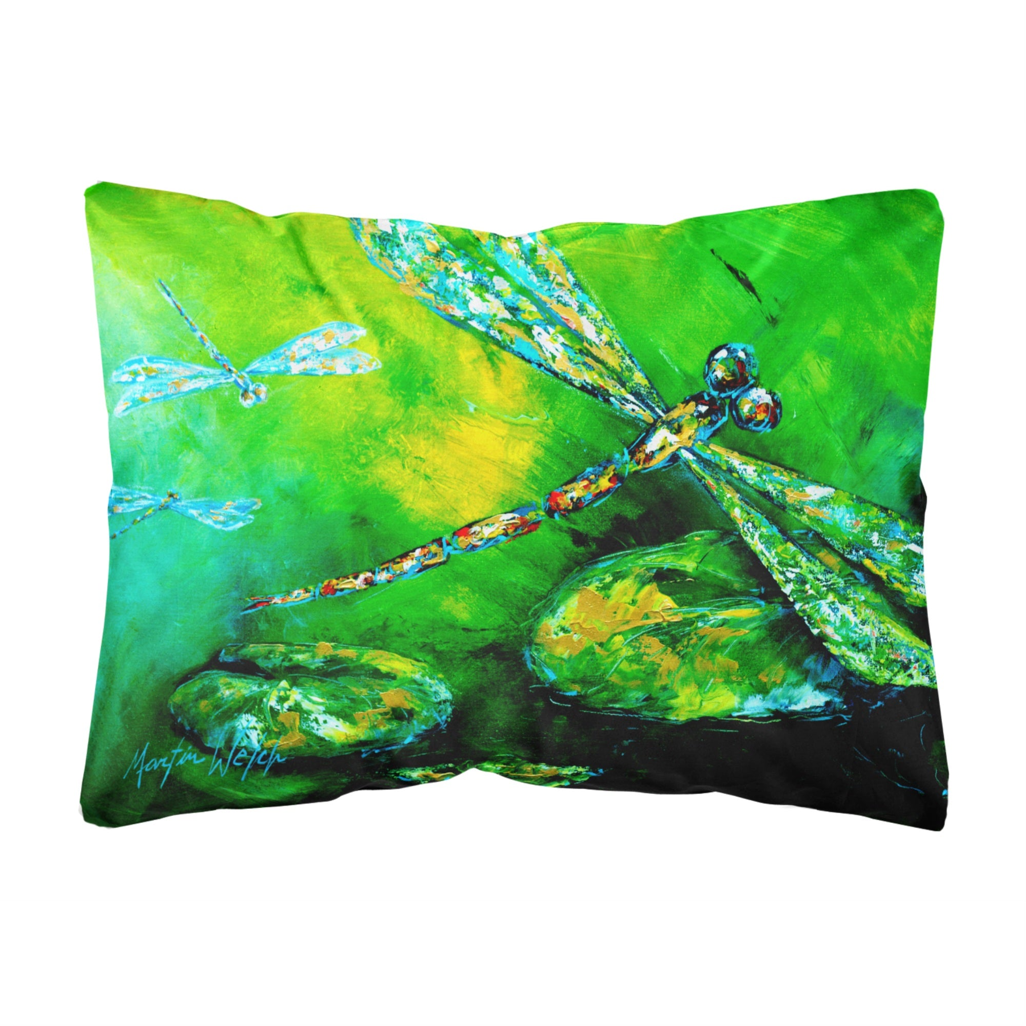 Carolines Treasures MW1114PW1216 Dragonfly Summer Flies Canvas Fabric Decorative Pillow, Large, Multicolor