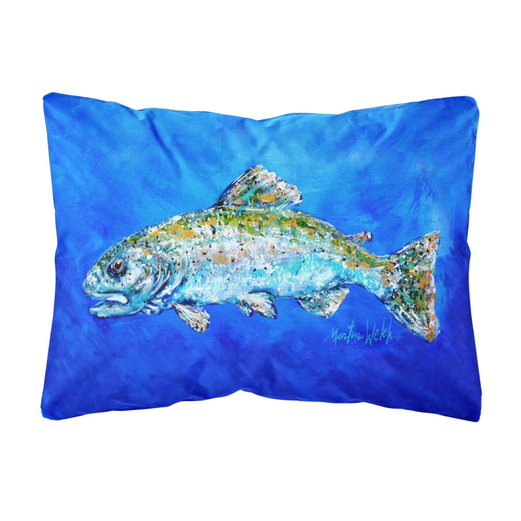 Carolines Treasures MW1124PW1216 Fish Headed Downstream Canvas Fabric Decorative Pillow, Large, Multicolor
