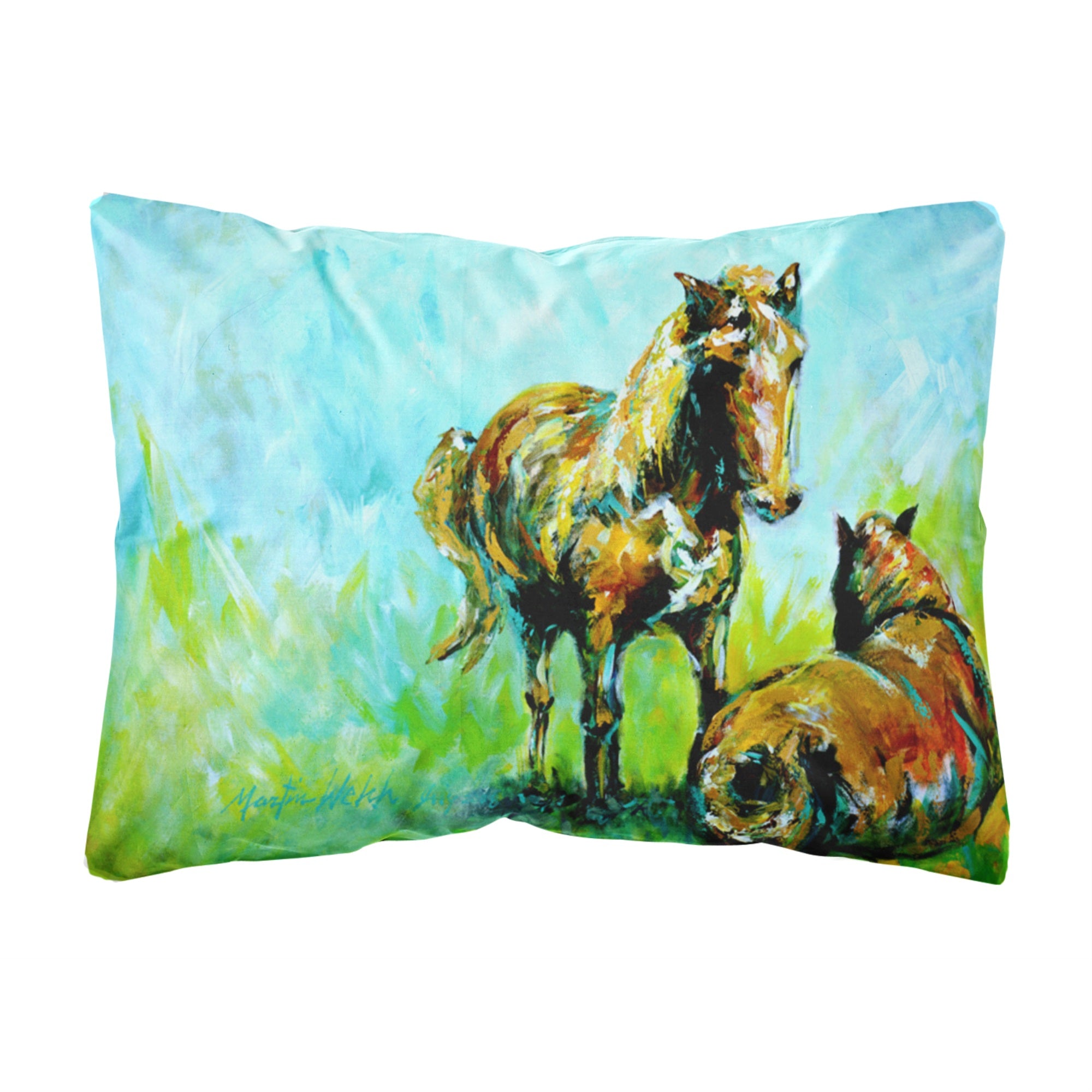 Carolines Treasures MW1126PW1216 Horse Grazing Canvas Fabric Decorative Pillow, Large, Multicolor