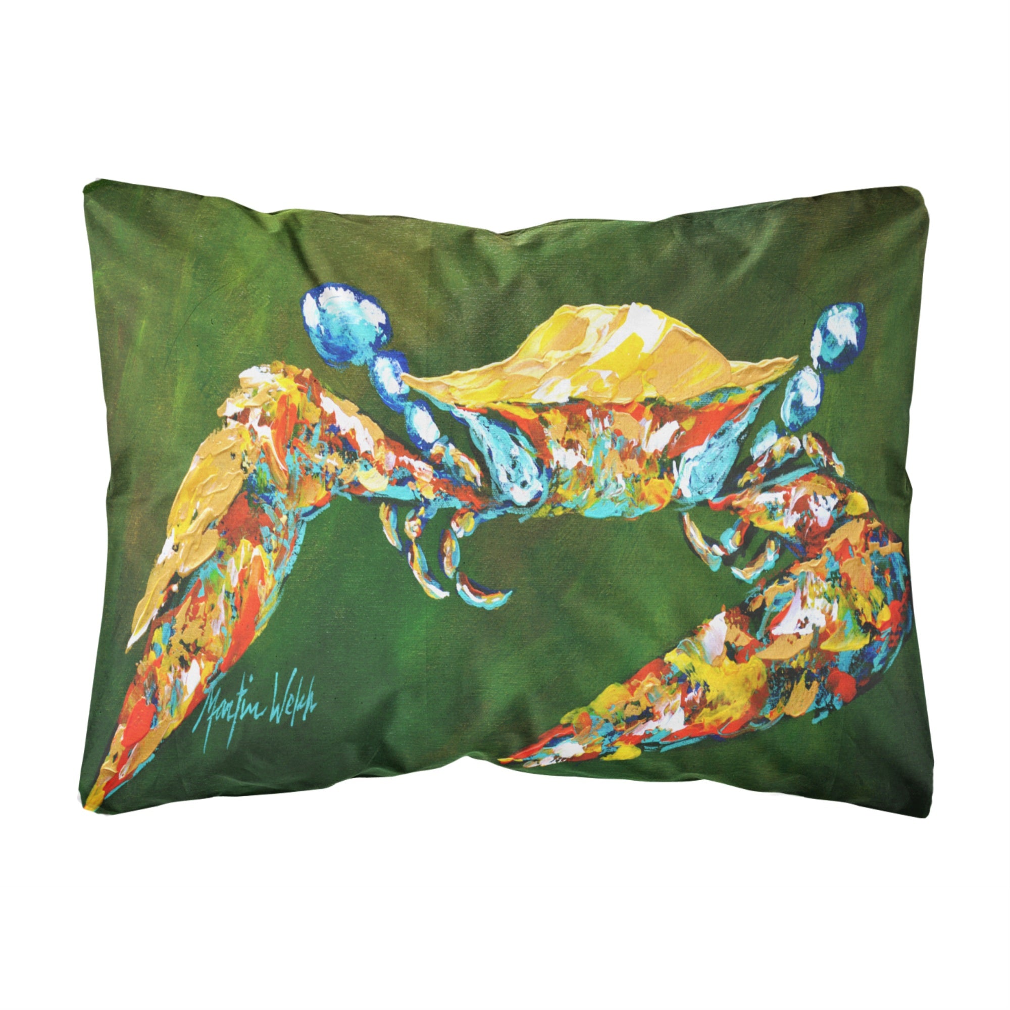 Carolines Treasures MW1157PW1216 Go Green Crab Canvas Fabric Decorative Pillow, Large, Multicolor