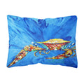 Carolines Treasures MW1163PW1216 Big Spash Crab in blue Canvas Fabric Decorative Pillow, Large, Multicolor
