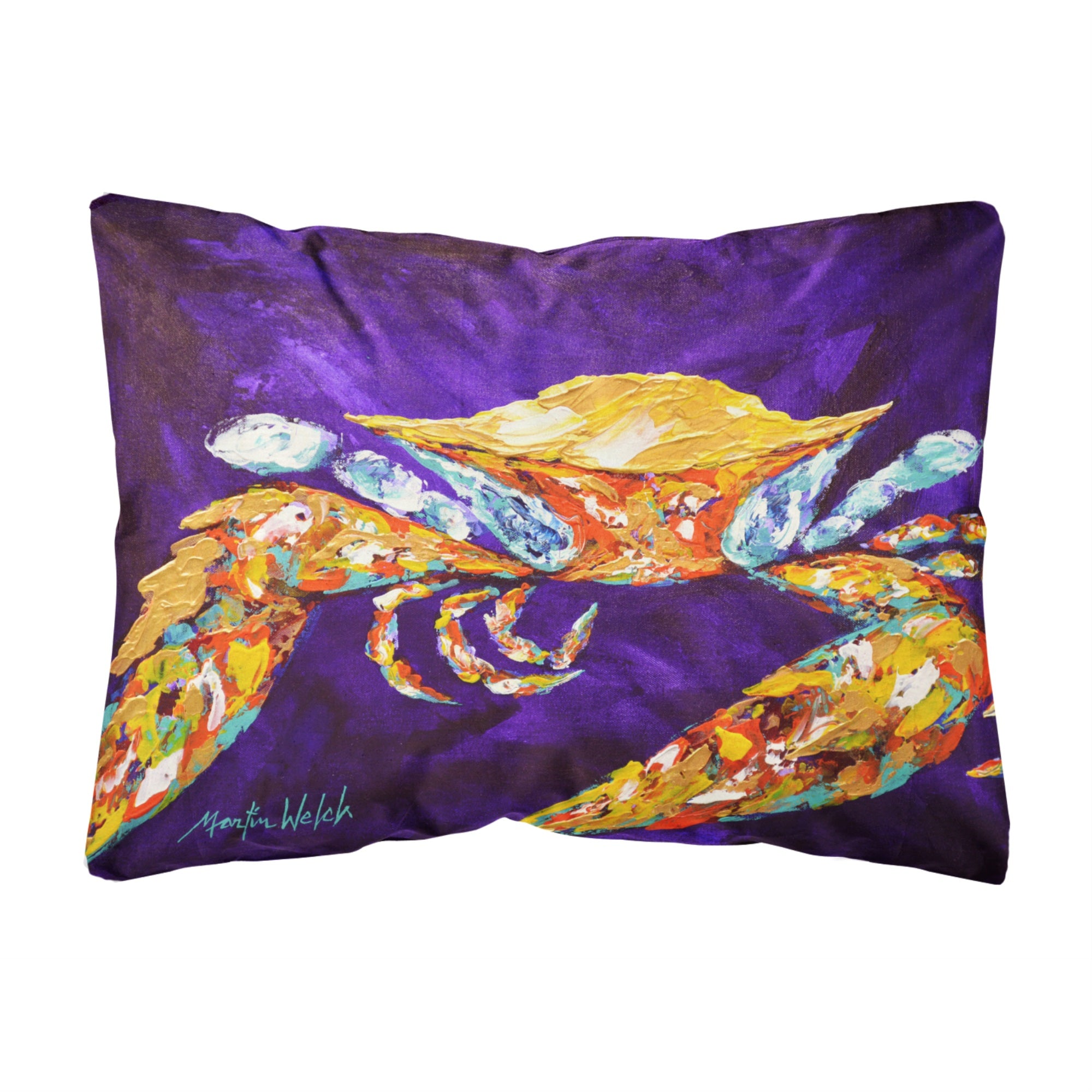 Carolines Treasures The Right Stuff Crab In Purple Canvas Fabric Decorative Pillow, Large, Multicolor