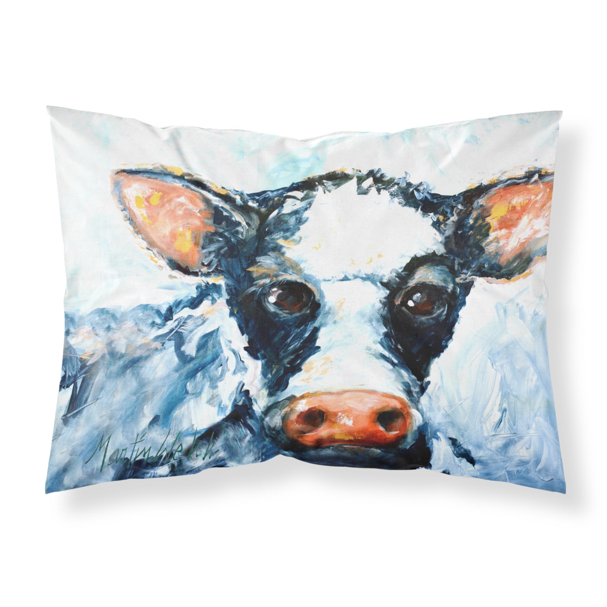 Carolines Treasures Lick Black and White Cow Fabric Standard pillowcases, Multicolor