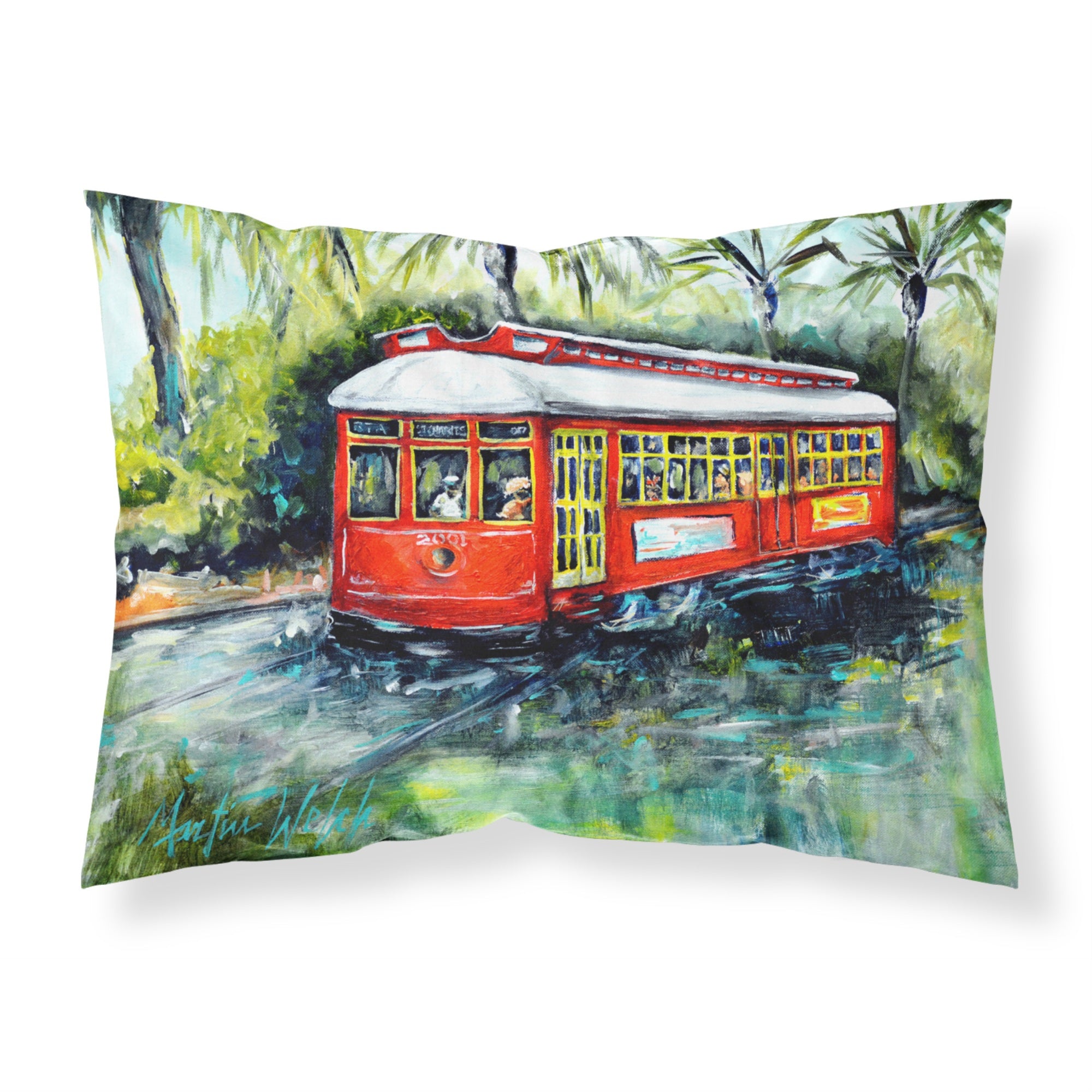 Carolines Treasures Little Red Street Car Fabric Standard pillowcases, Multicolor