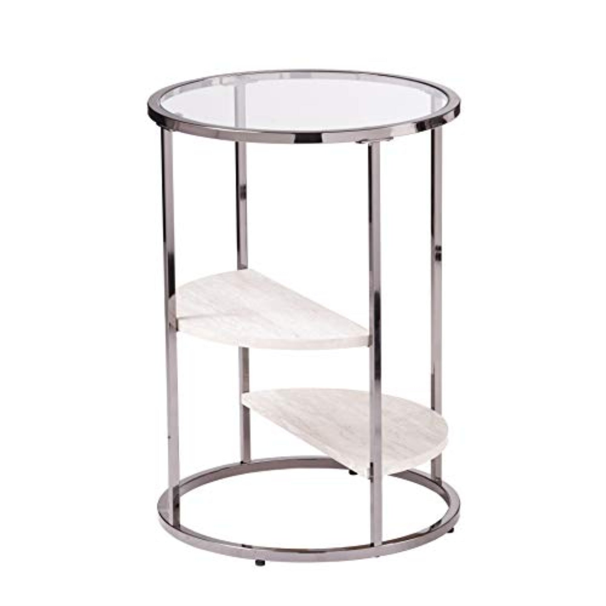 Ledermore Round Side Table w/ Faux Stone